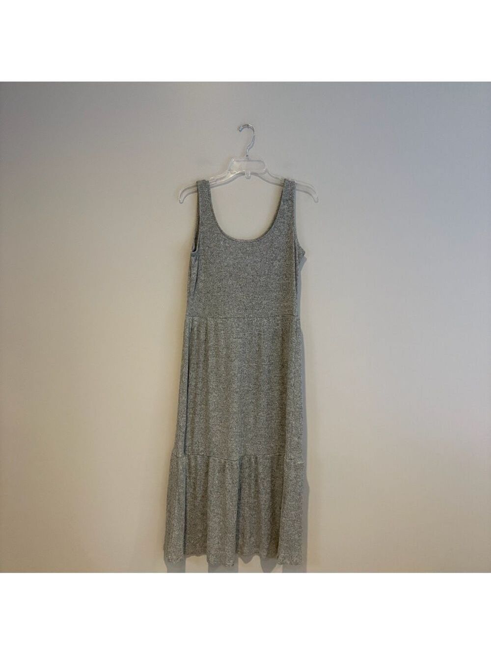 Daily Ritual Ribbed Gray Midi Dress Size M